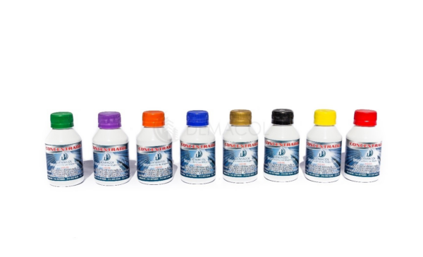 Concentrados - 1/32 de Galón - verde, morado, naranja, azul, ocre, negro, amarillo, rojo.