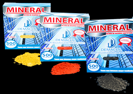 Mineral rojo, amarillo, negro