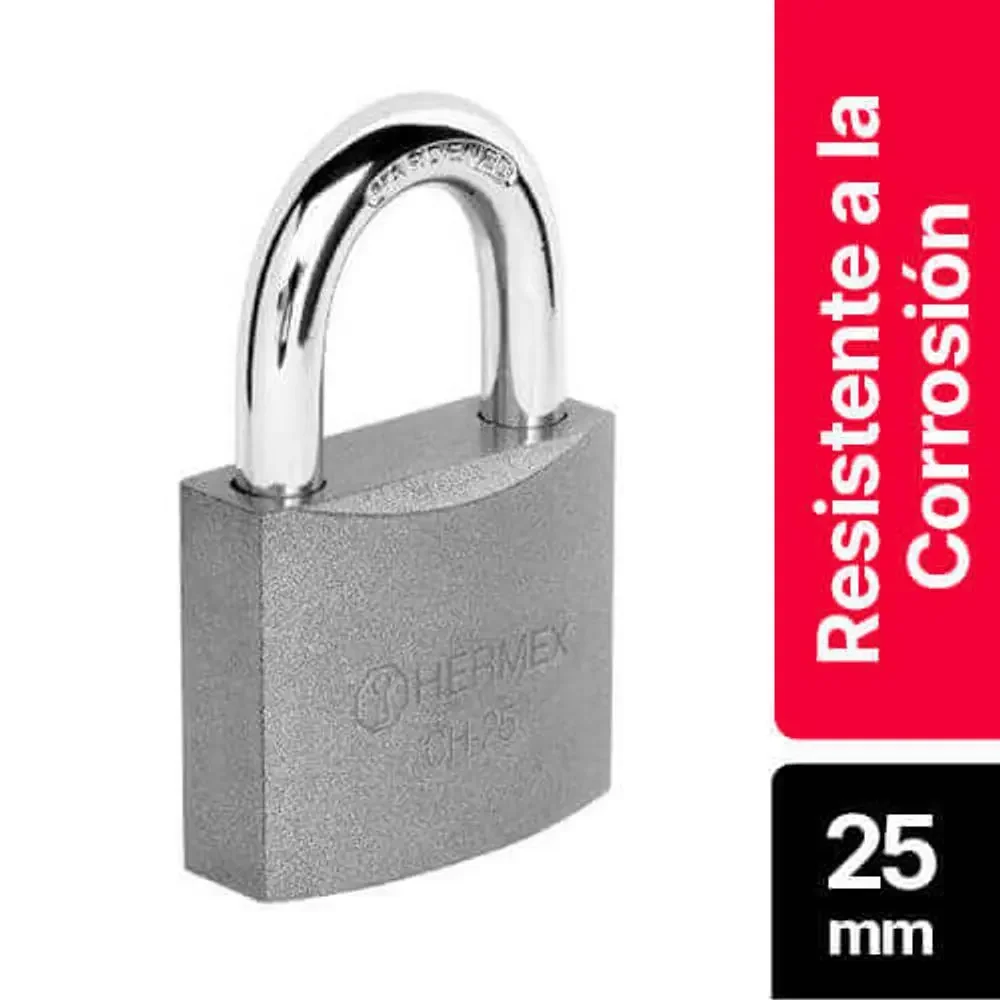 Candado de Hierro Gancho Corto Caja 25 mm