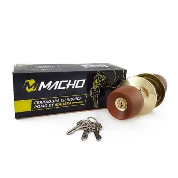 Cerradura Baño Pomo Madera
