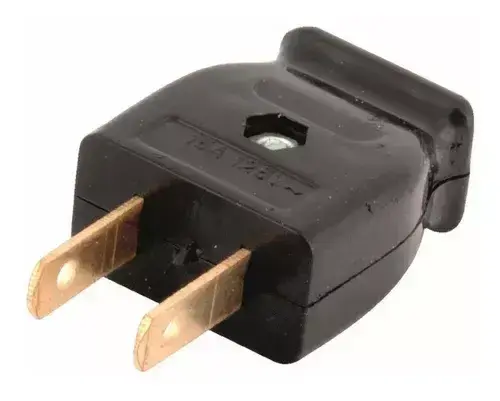 Clavija de Plástico Pata Plana Negra