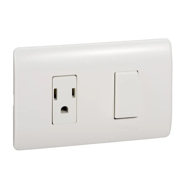Interruptor Sencillo 16A + Tomacorriente 15Amp 2PT