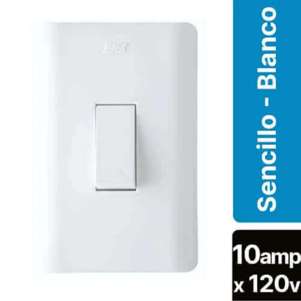 Interruptor Sencillo Conmutable Duomo Blanco