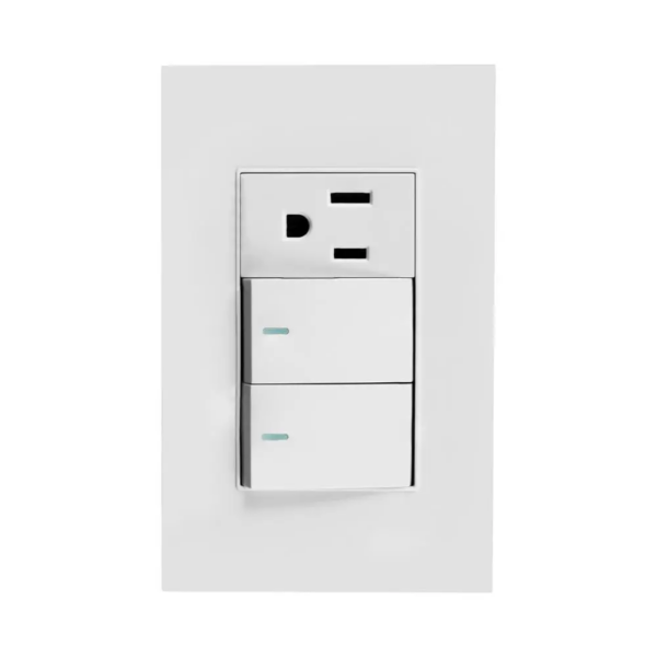 Tomacorriente PT + 2 Interruptores Conmutables