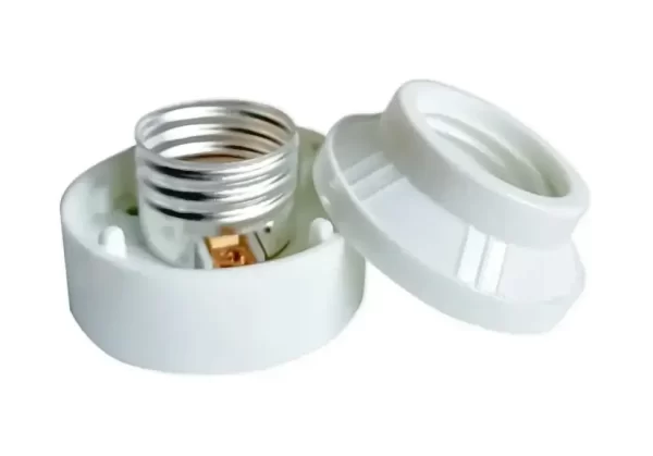 Roseta Plástica E27 Blanca 2 piezas