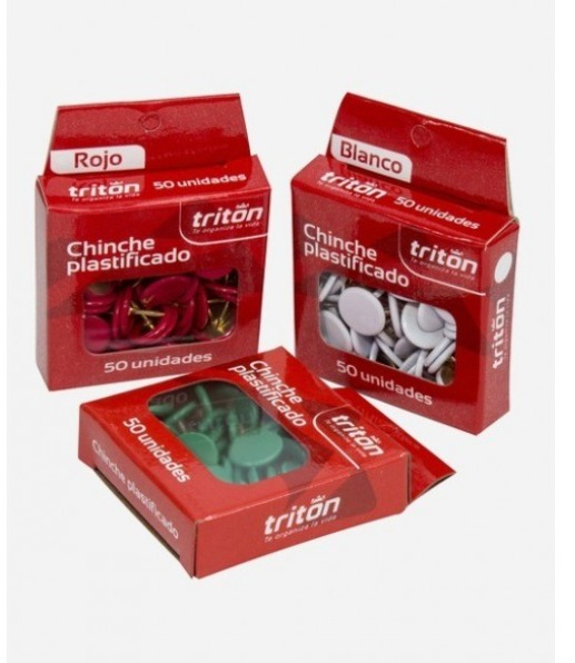 Chinche Triton Plastificado Colores Surtidos x50 und